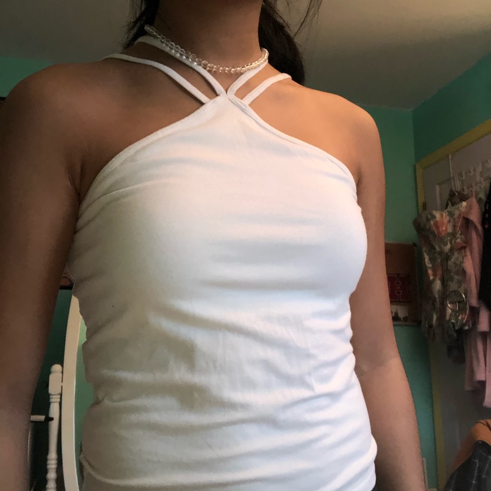 white strappy top